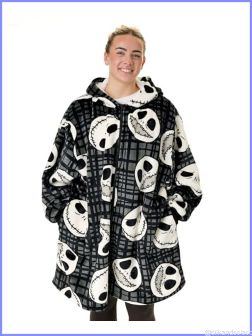 Disney Nightmare Before Christmas Sherpa Blanket Hoodie Zip Up